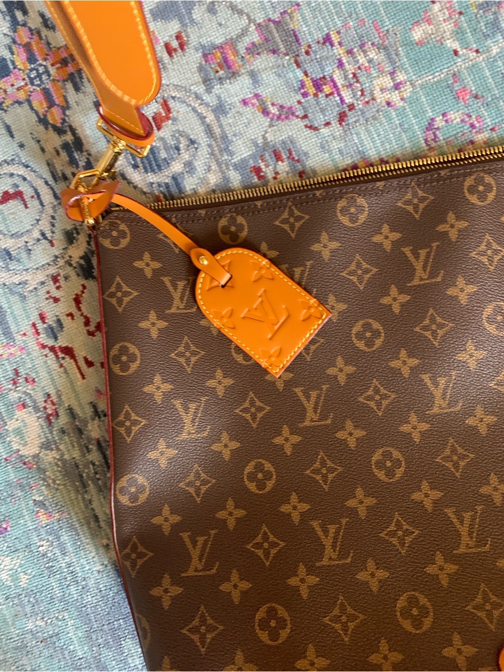 Large Monogram Canvas Brown Shoulder Bag - Picture 3 of 6